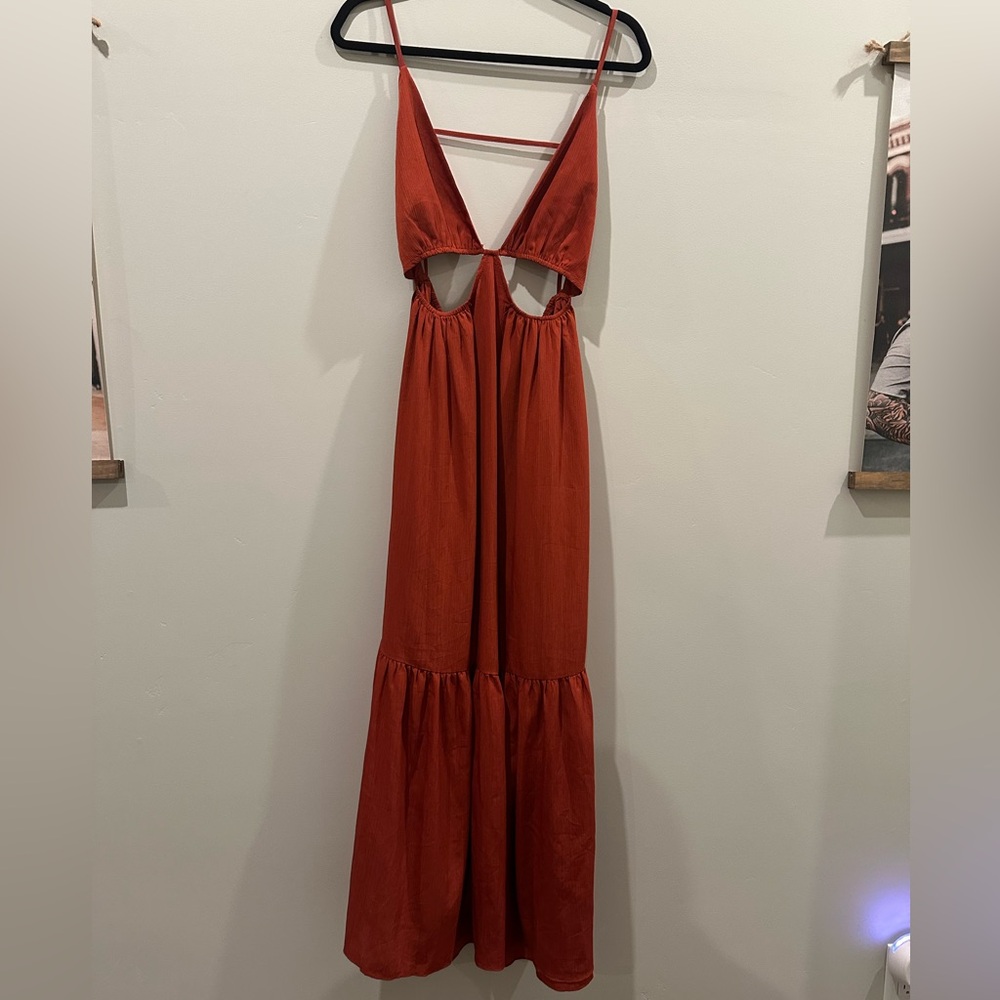 Vici Rust Cutout Maxi Dress